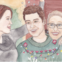 Kara, Alex and Winn at advent
